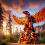 El ancestral Tótem del Águila Roja Canadiense